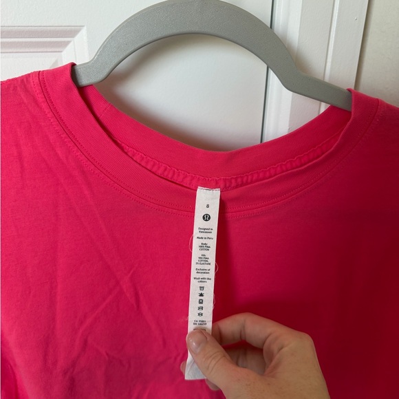 lululemon athletica all yours cropped tee, glaze pink - Picture 3 of 4